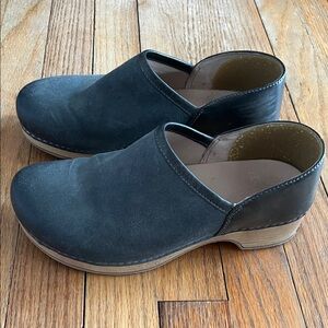 Dansko Navy Brenna Black Slip-On Clogs